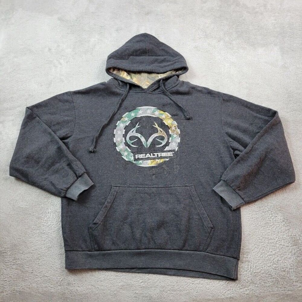Realtree by Staghorn River Hoodie Adult Large Gray Camo Hoode Logo